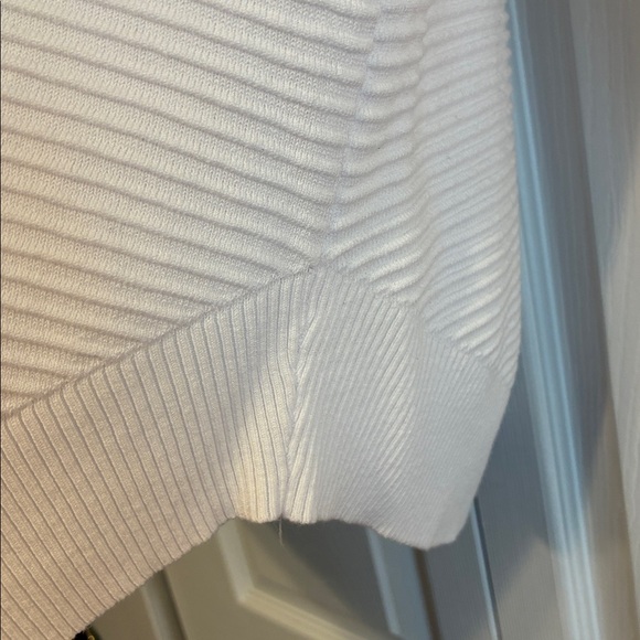 Aerie Women's White Ribbed Half Zip Sweater - Picture 6 of 11